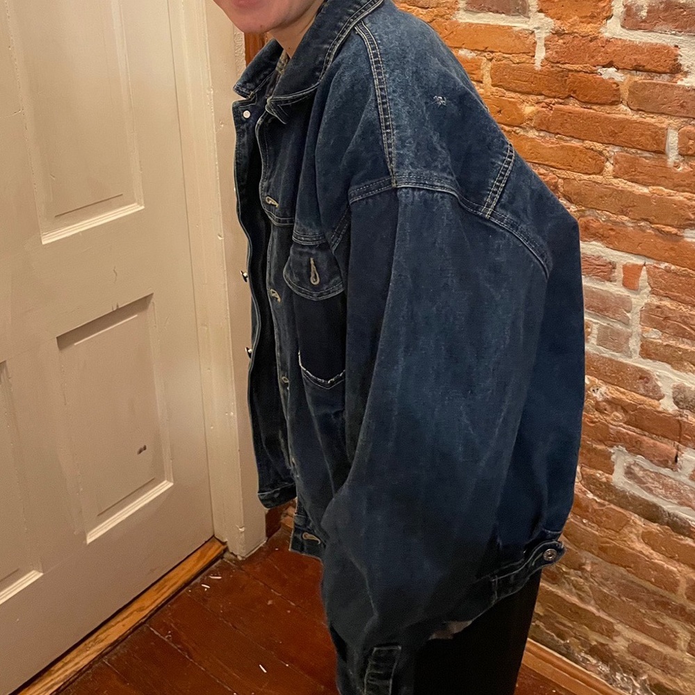 used oversized vintage jean jacket